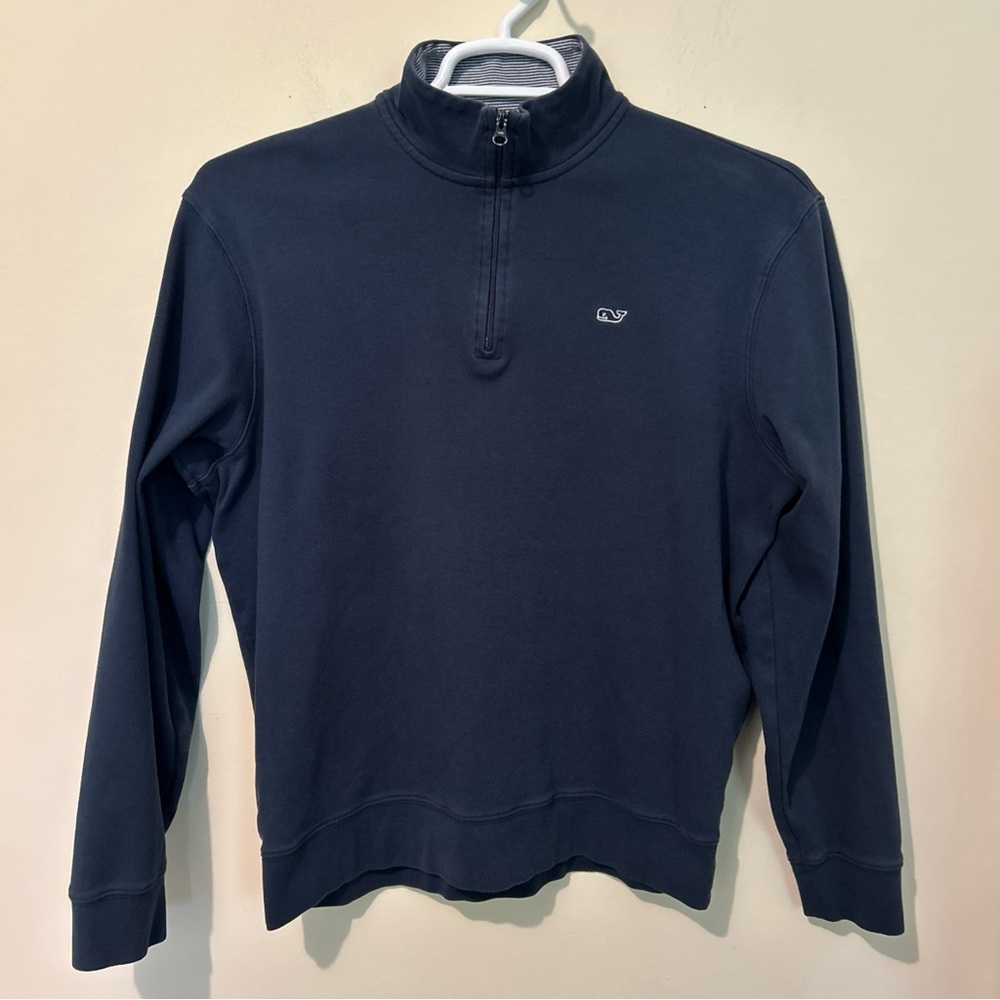 Vineyard Vines 1/4 Zip Sweatshirt Pullover Men’s Large Navy Blue Athleisure